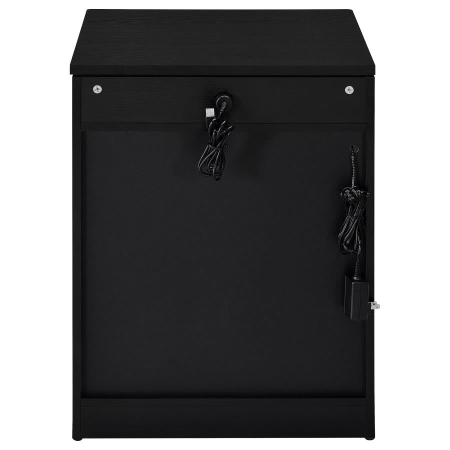 Fabre 1-drawer Extendable Top Nightstand Bedside Table Black Ash