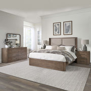 South Bend King Shelter Bed, Dresser & Mirror, Nightstand