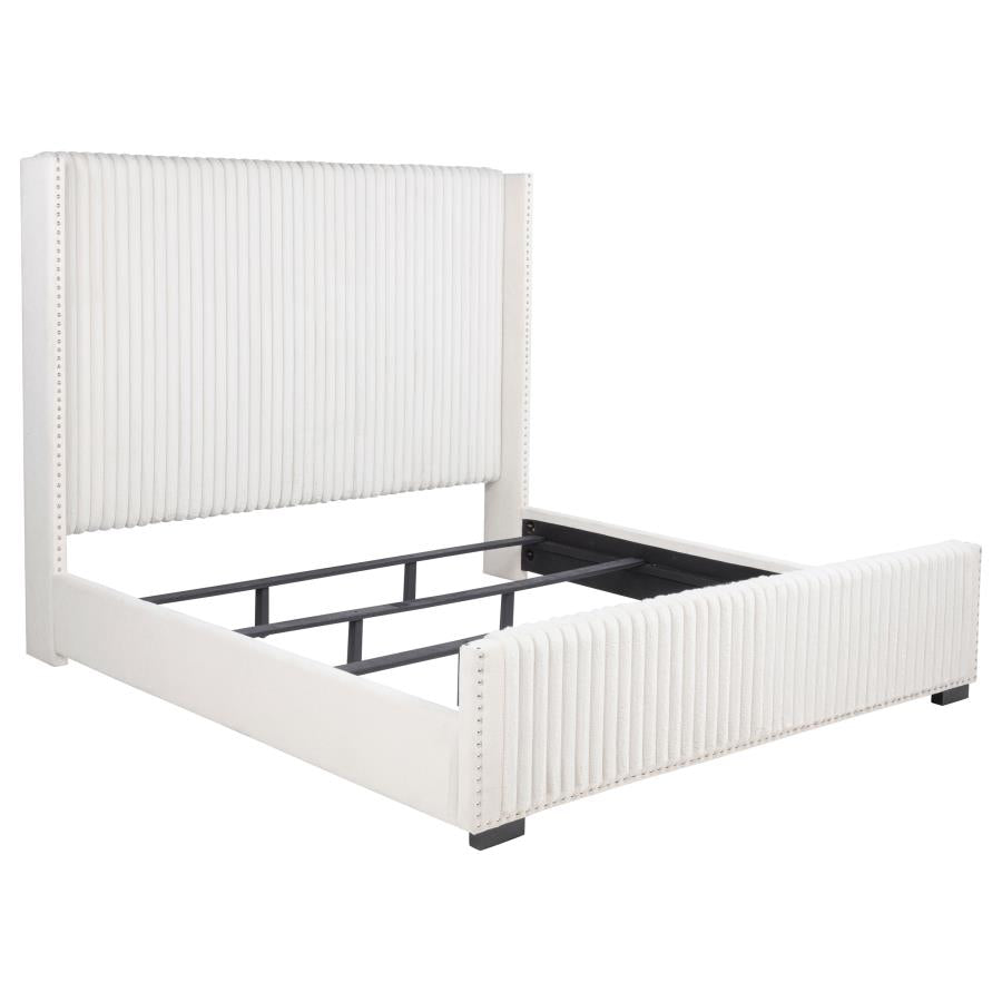 Natasha 65-inch Upholstered California King Bed Cream