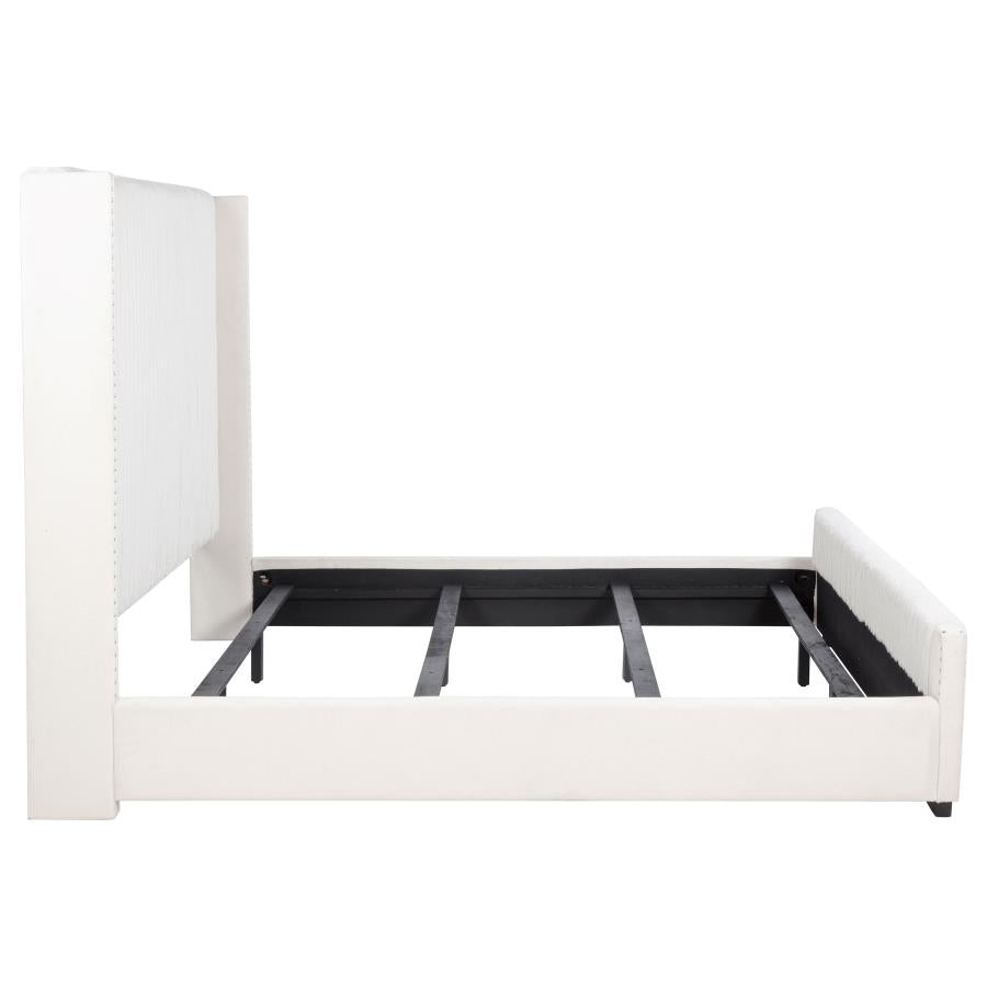 Natasha 65-inch Upholstered California King Bed Cream