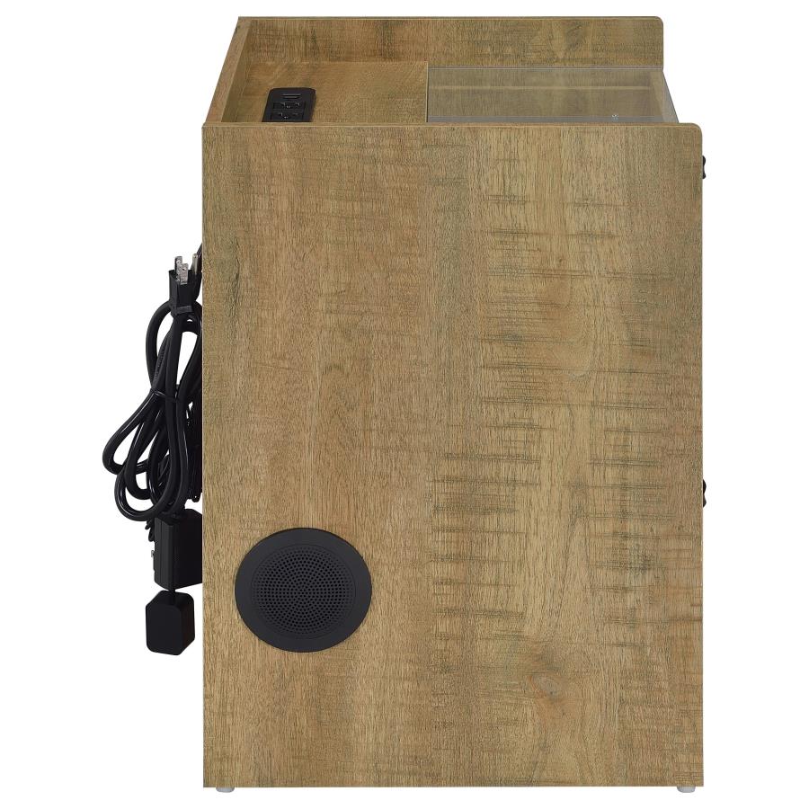 Furda 2-drawer LED Nightstand Bedside Table with Speaker Mango