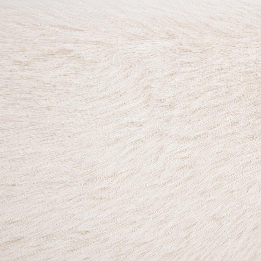 Rebecca Faux Fur Upholstered Eastern King Bed Cream