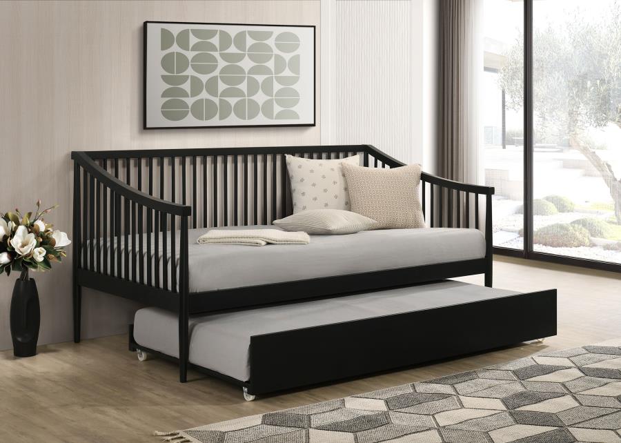 Delgado Windsor Twin Wood Daybed with Trundle Black