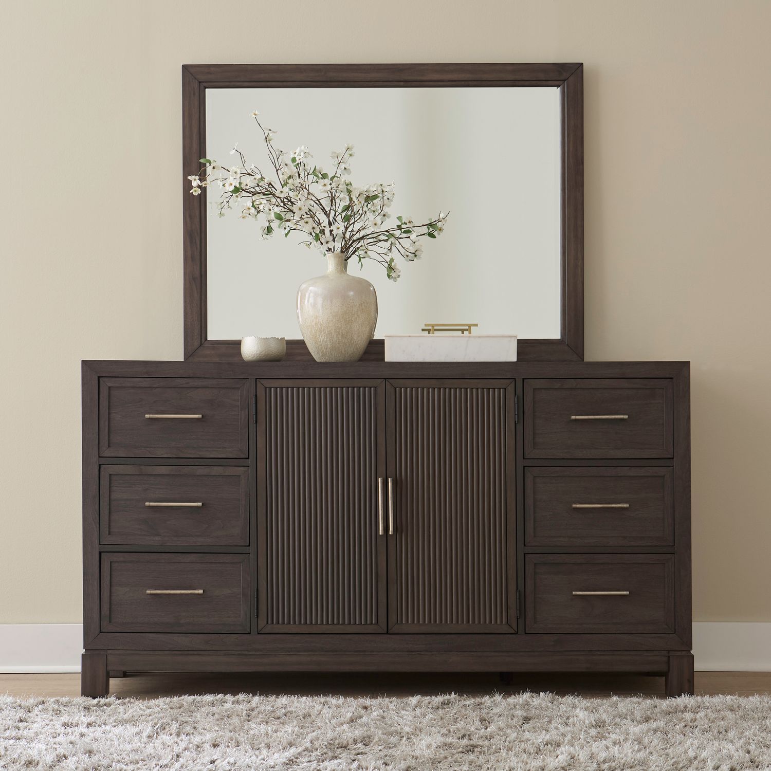 Modern Edge Dresser & Mirror