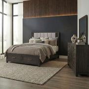 Modern Edge King Storage Bed, Dresser & Mirror