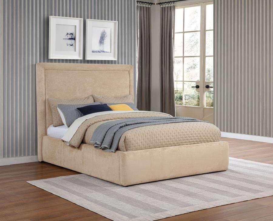 Lawson 55-inch Upholstered Full Platform Bed Light Saddle