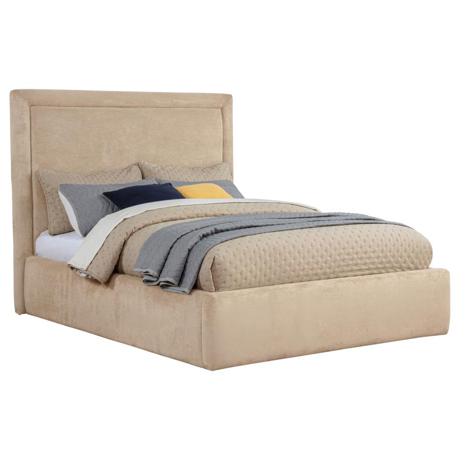 Lawson 55-inch Upholstered Full Platform Bed Light Saddle