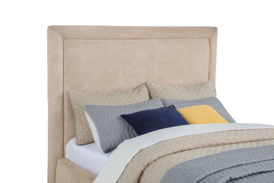 Lawson 55-inch Upholstered Full Platform Bed Light Saddle