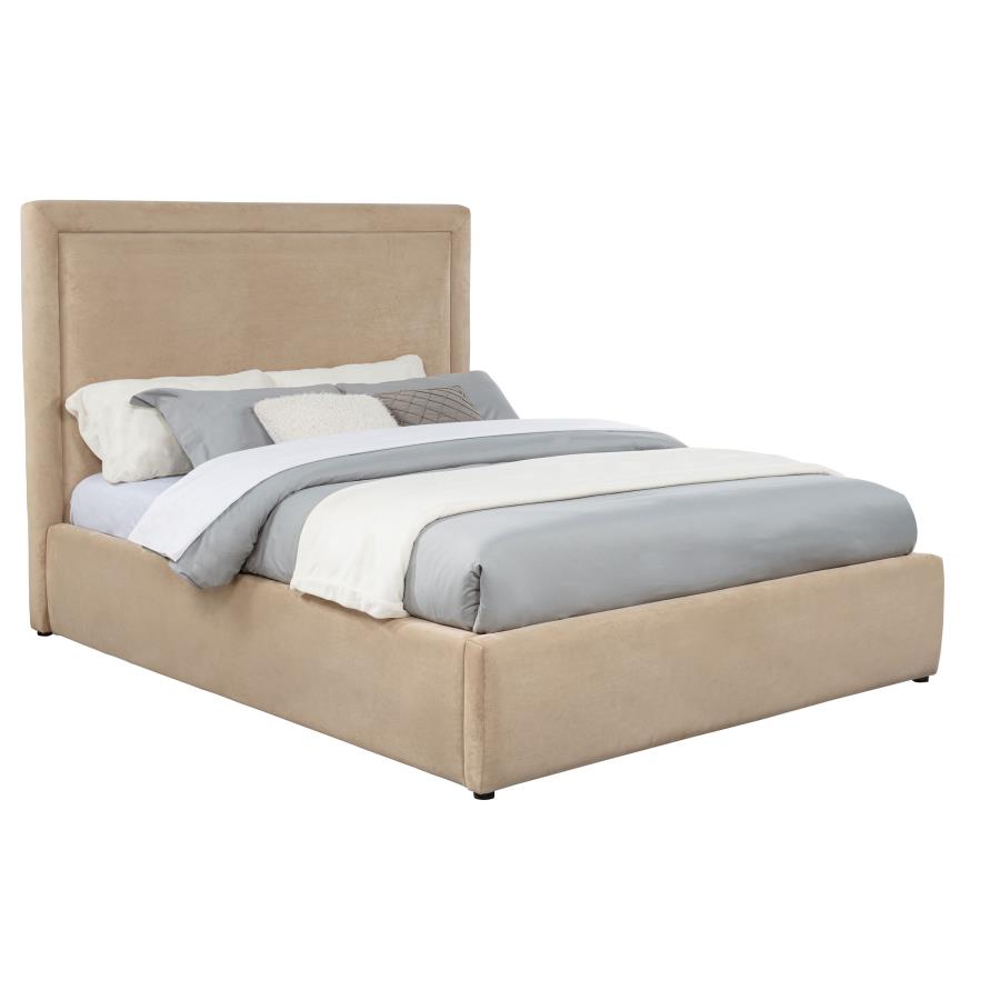 Lawson 55-inch Upholstered Queen Platform Bed Light Saddle
