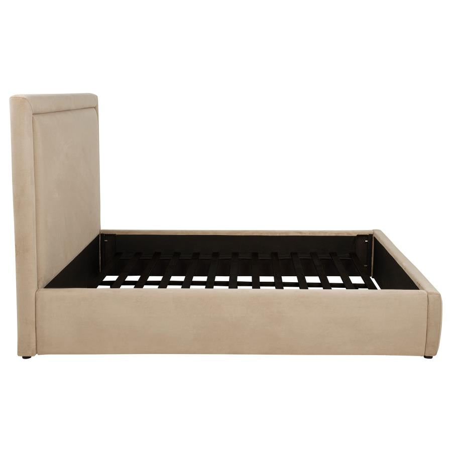 Lawson 55-inch Upholstered Queen Platform Bed Light Saddle