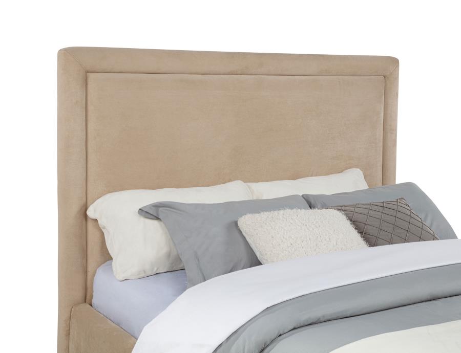 Lawson 55-inch Upholstered Queen Platform Bed Light Saddle