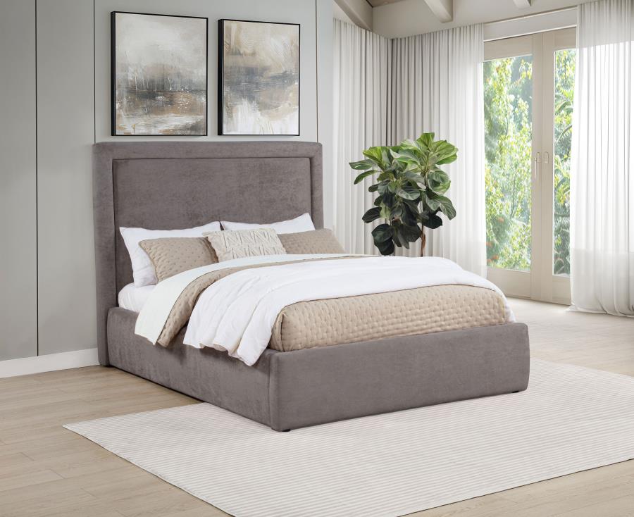 Lawson 55-inch Upholstered Full Panel Platform Bed Mushroom