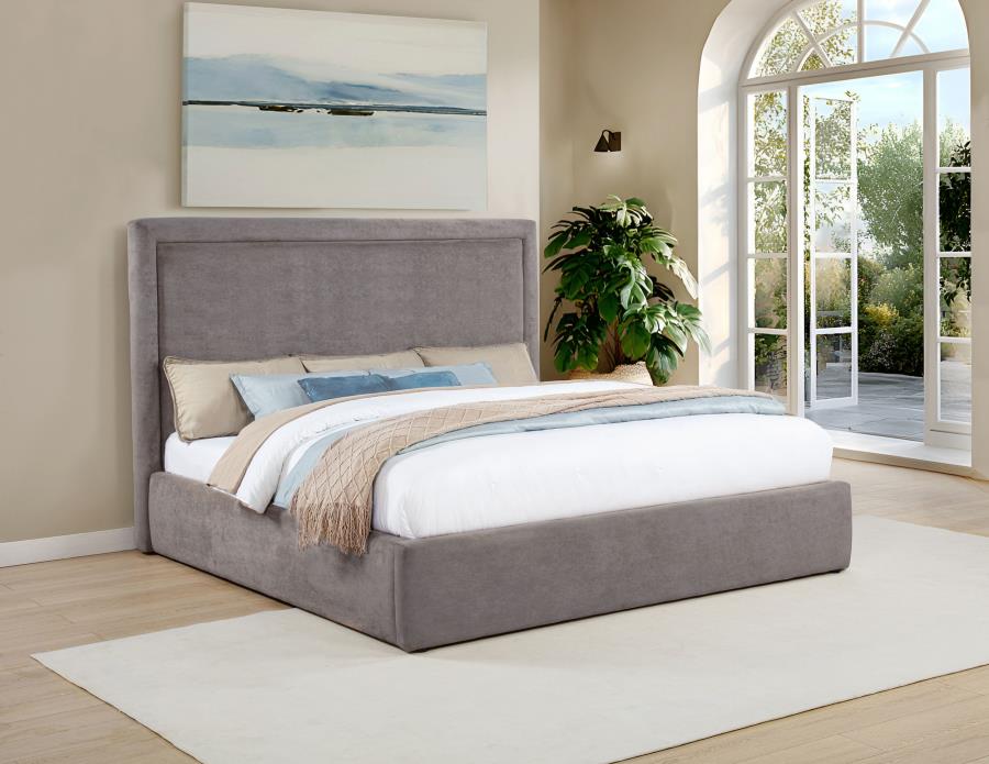 Lawson 55-inch Upholstered Eastern King Platform Bed Mushroom