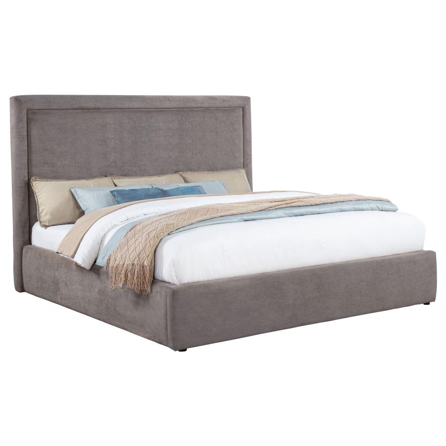 Lawson 55-inch Upholstered Eastern King Platform Bed Mushroom