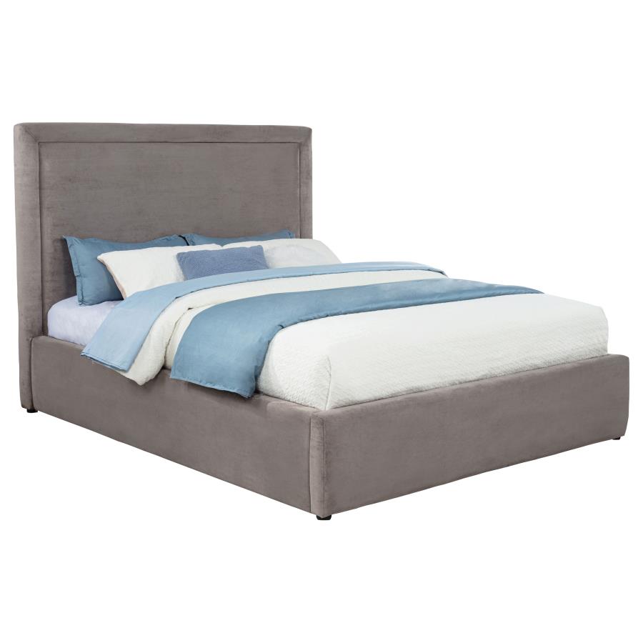 Lawson 55-inch Upholstered Queen Platform Bed Mushroom