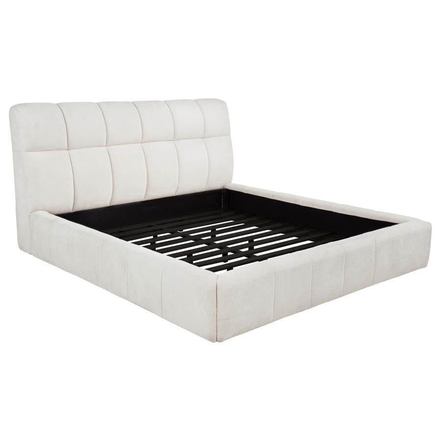 Nollet 48-inch Upholstered Eastern King Platform Bed Beige