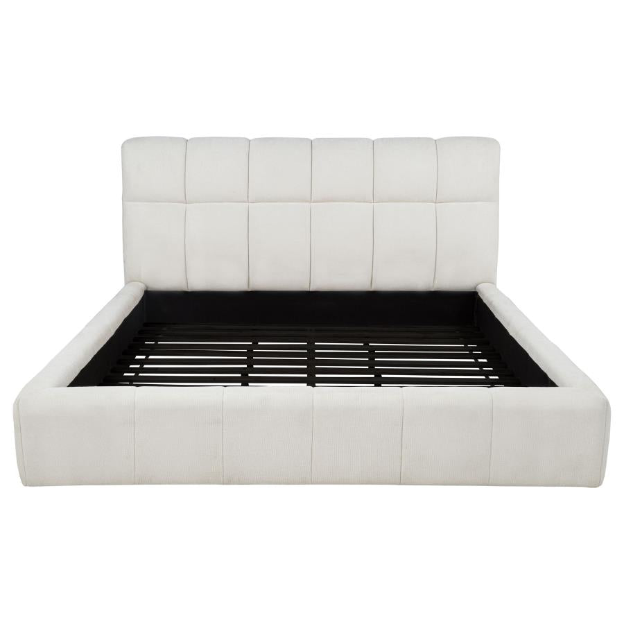 Nollet 48-inch Upholstered Eastern King Platform Bed Beige