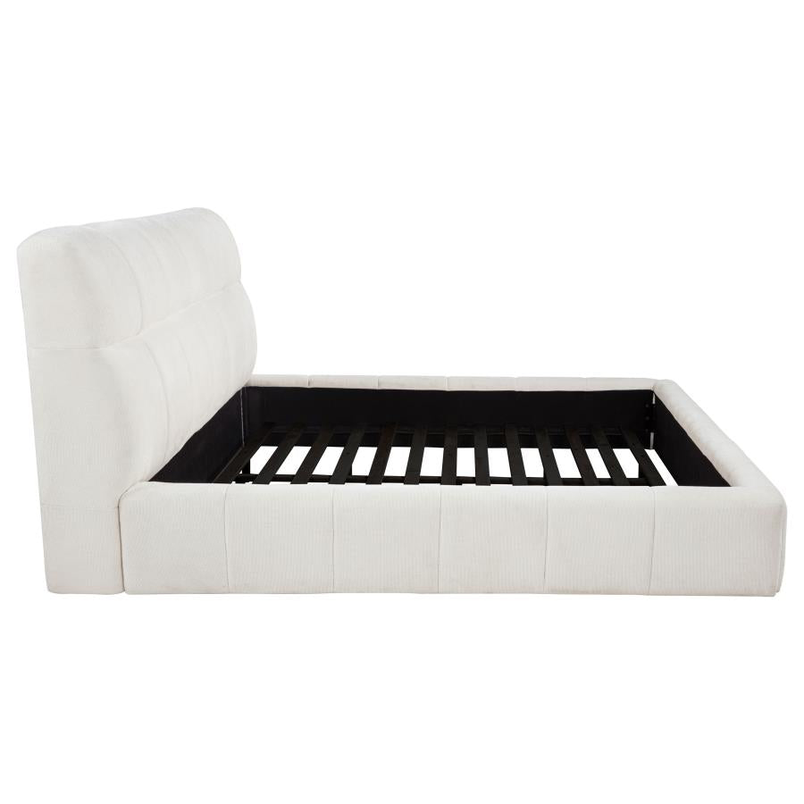 Nollet 48-inch Upholstered Eastern King Platform Bed Beige
