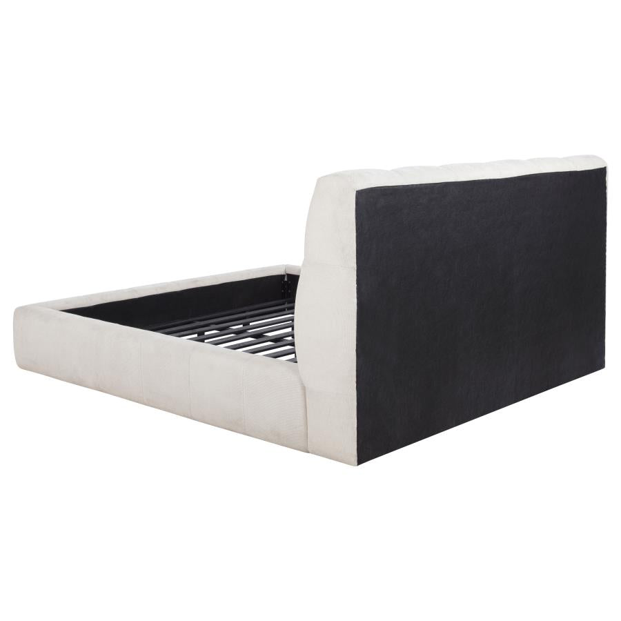 Nollet 48-inch Upholstered California King Platform Bed Cream