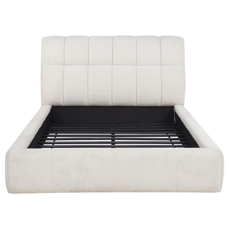Nollet 48-inch Upholstered Queen Panel Platform Bed Beige