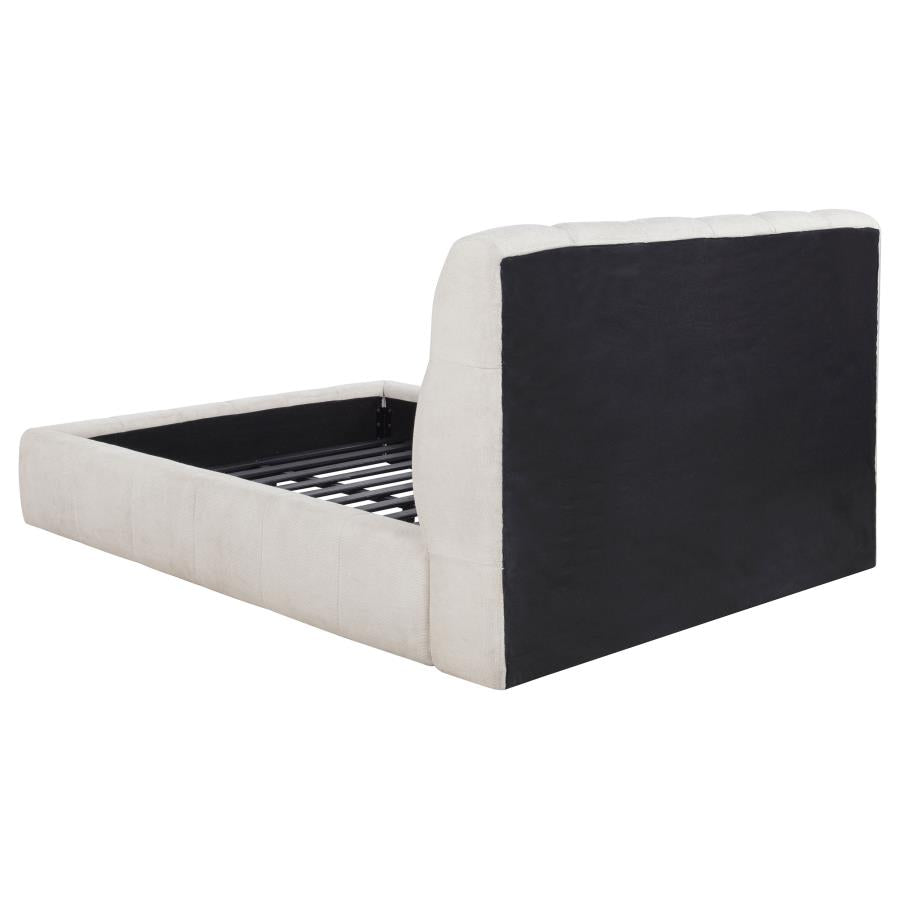 Nollet 48-inch Upholstered Queen Panel Platform Bed Beige