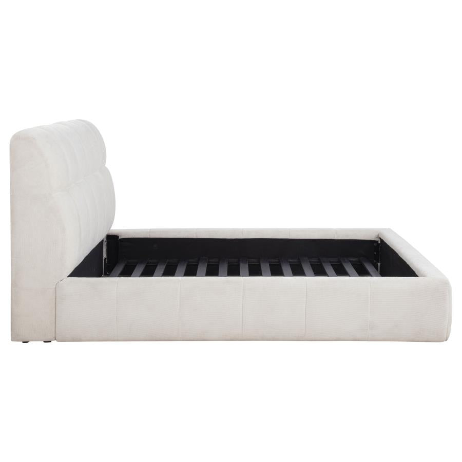 Nollet 48-inch Upholstered Queen Panel Platform Bed Beige