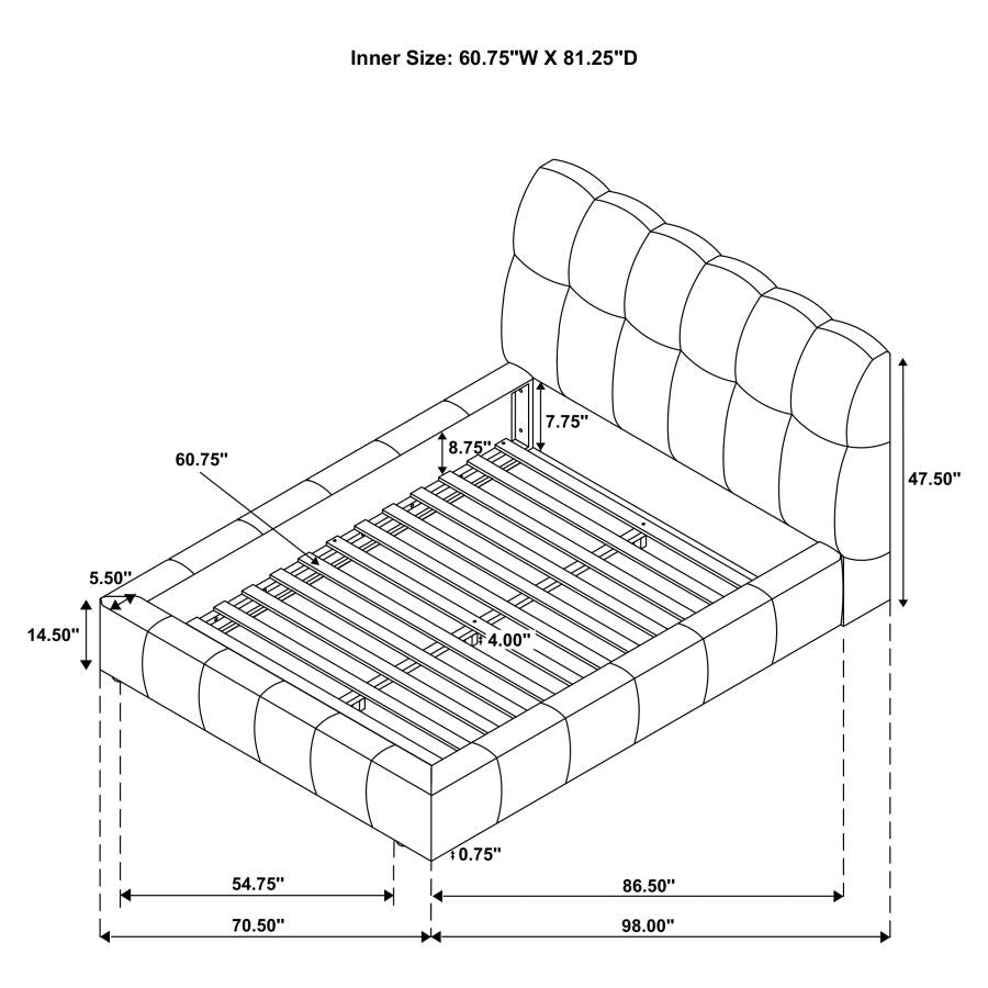 Nollet 48-inch Upholstered Queen Panel Platform Bed Beige