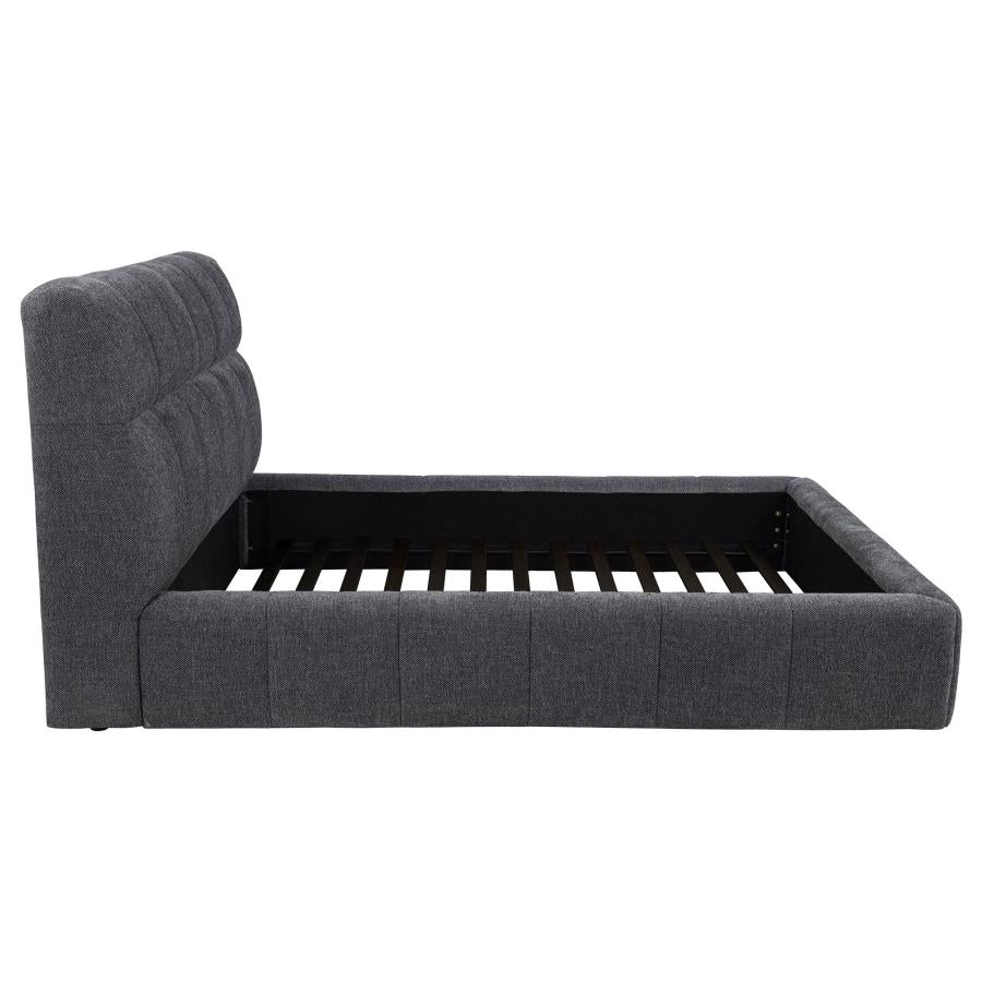 Nollet 48-inch Upholstered Eastern King Platform Bed Grey
