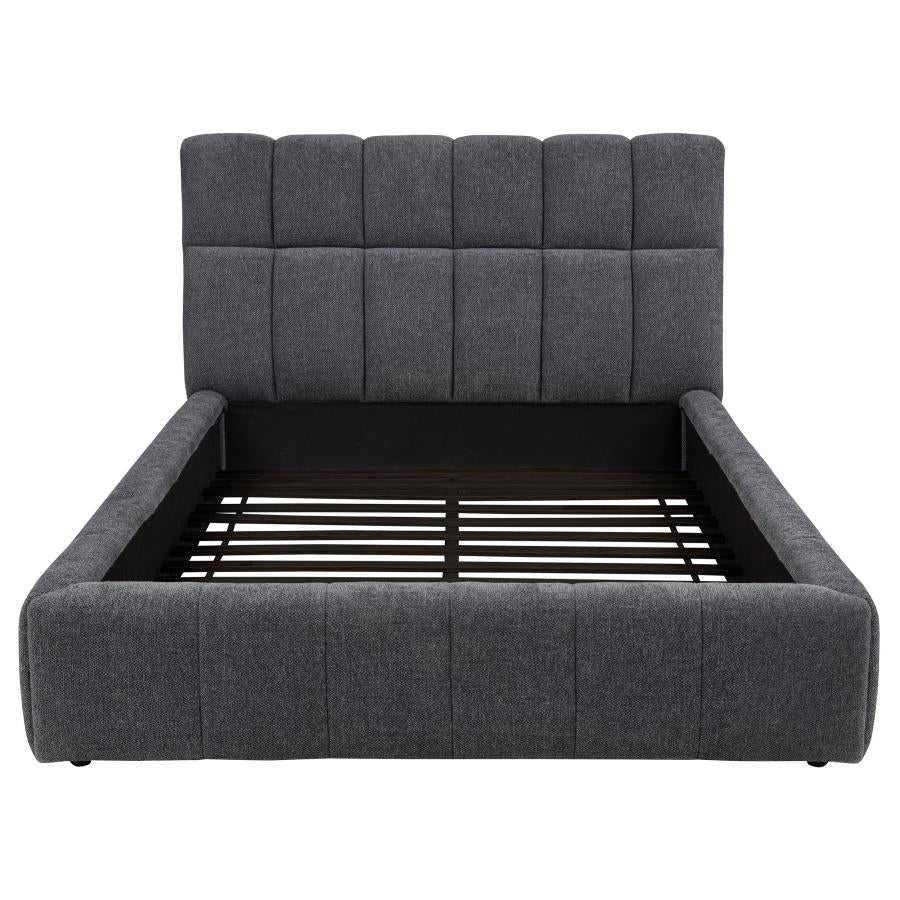 Nollet 48-inch Upholstered California King Platform Bed Grey