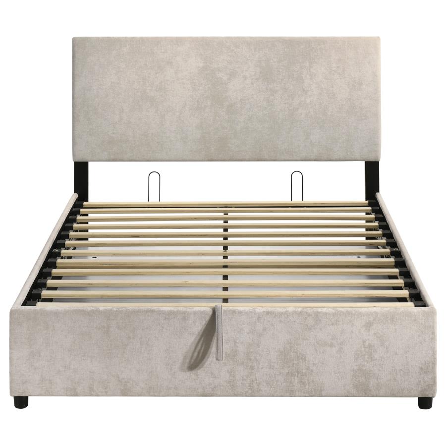 Reeves Upholstered Full Lift-Top Storage Platform Bed Beige
