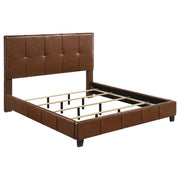 Farrell California King Faux Leather Panel Bed Brown