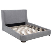 Rennes Upholstered Queen Wingback Platform Bed Grey