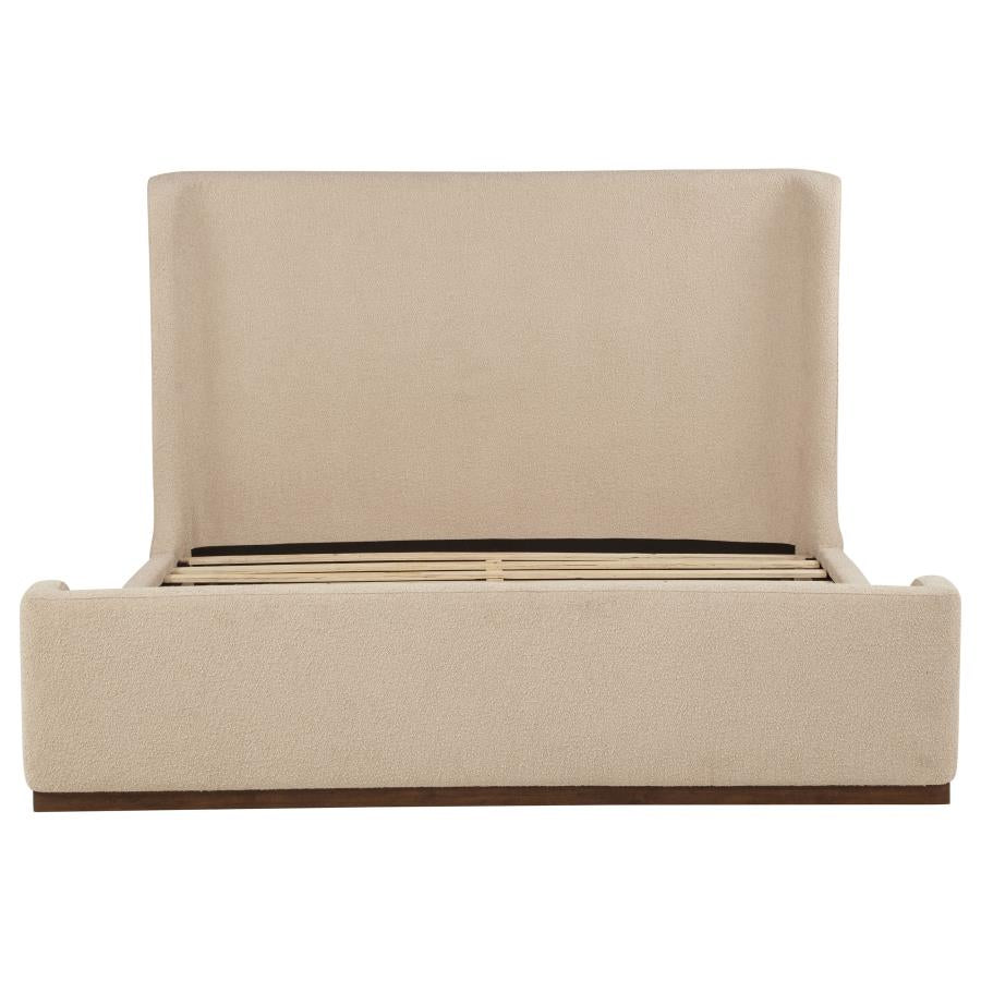 Nala Eastern King Fabric Upholstered Platform Bed Tan