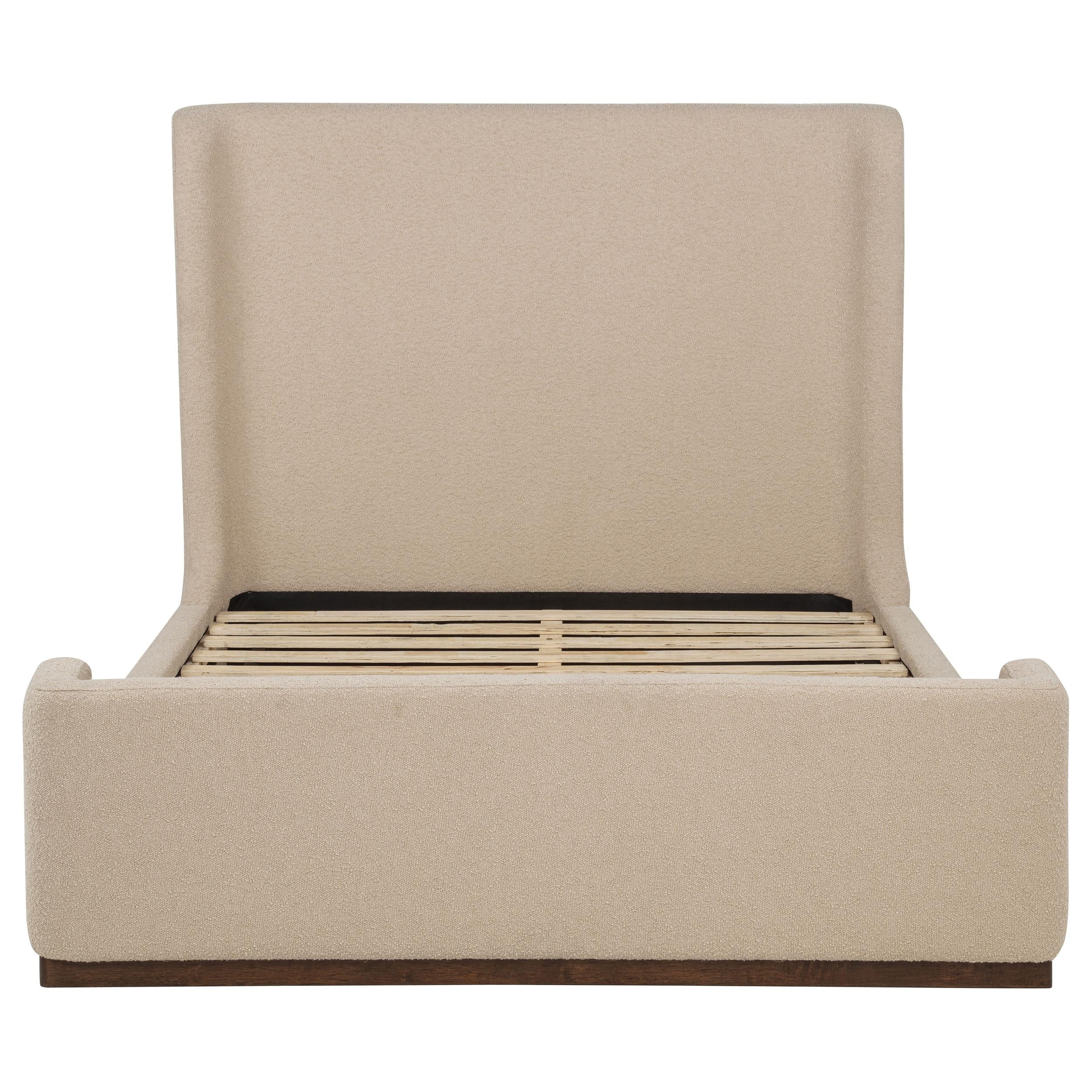 Nala Eastern King Fabric Upholstered Platform Bed Tan