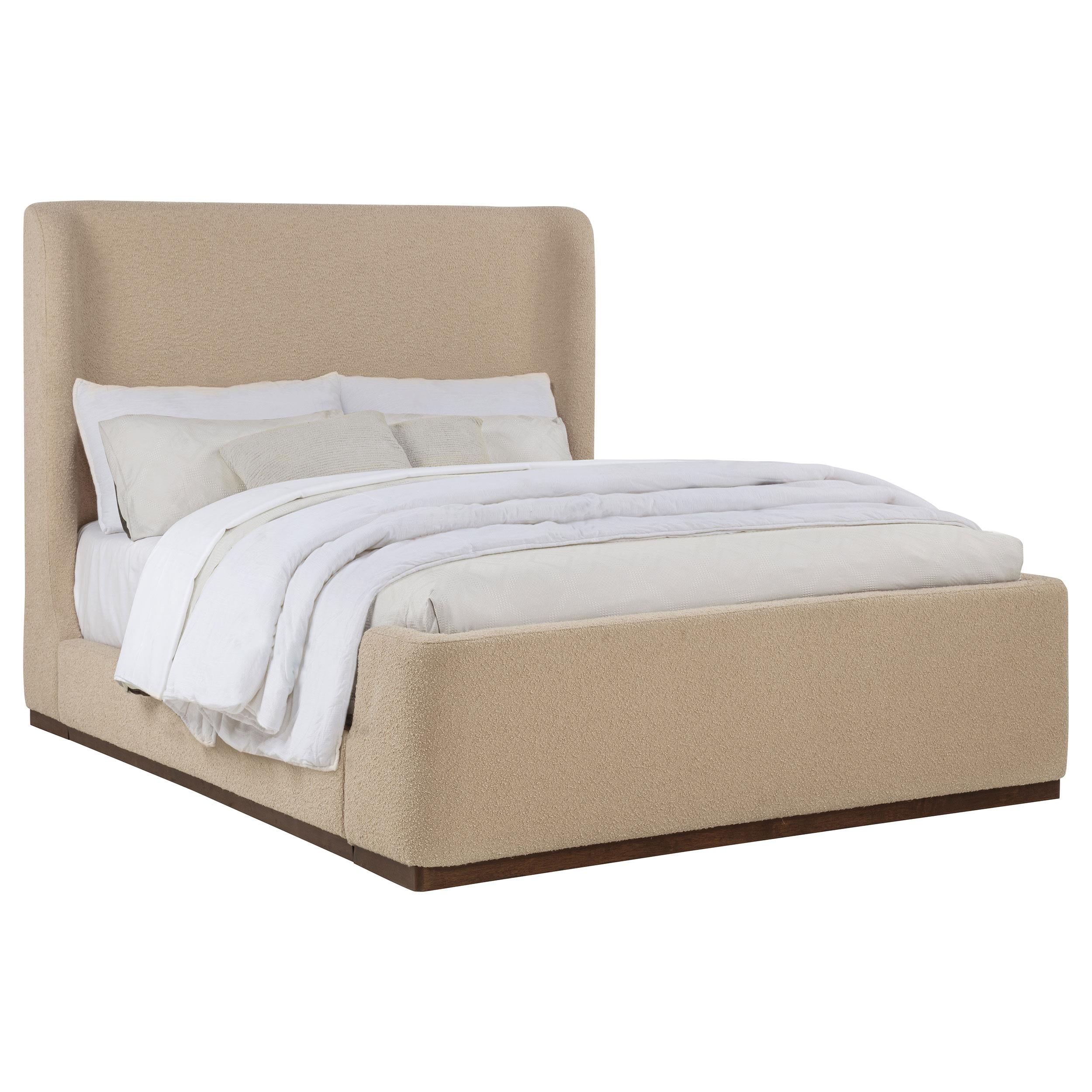 Nala Eastern King Fabric Upholstered Platform Bed Tan