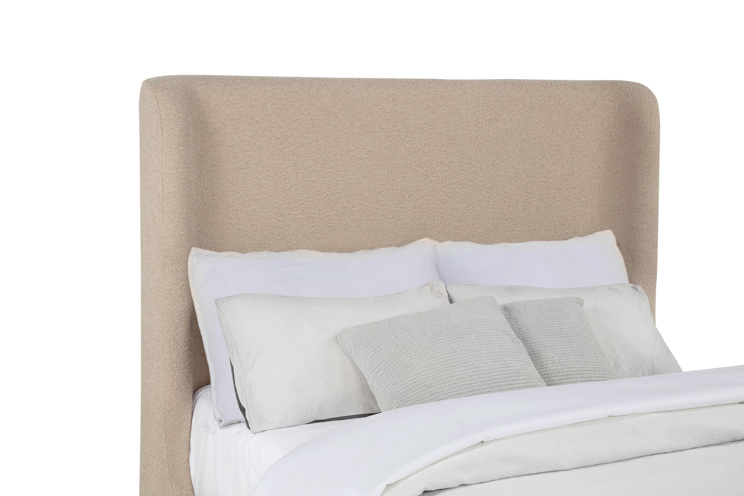 Nala Eastern King Fabric Upholstered Platform Bed Tan