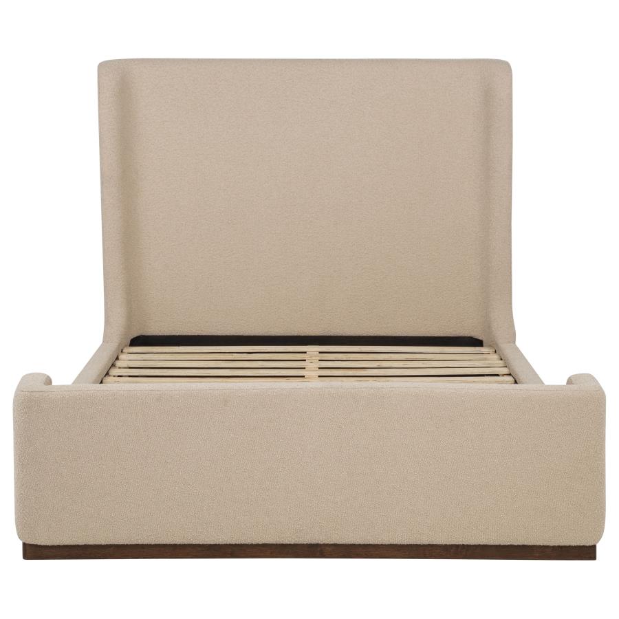 Nala Queen Fabric Upholstered Platform Bed Tan