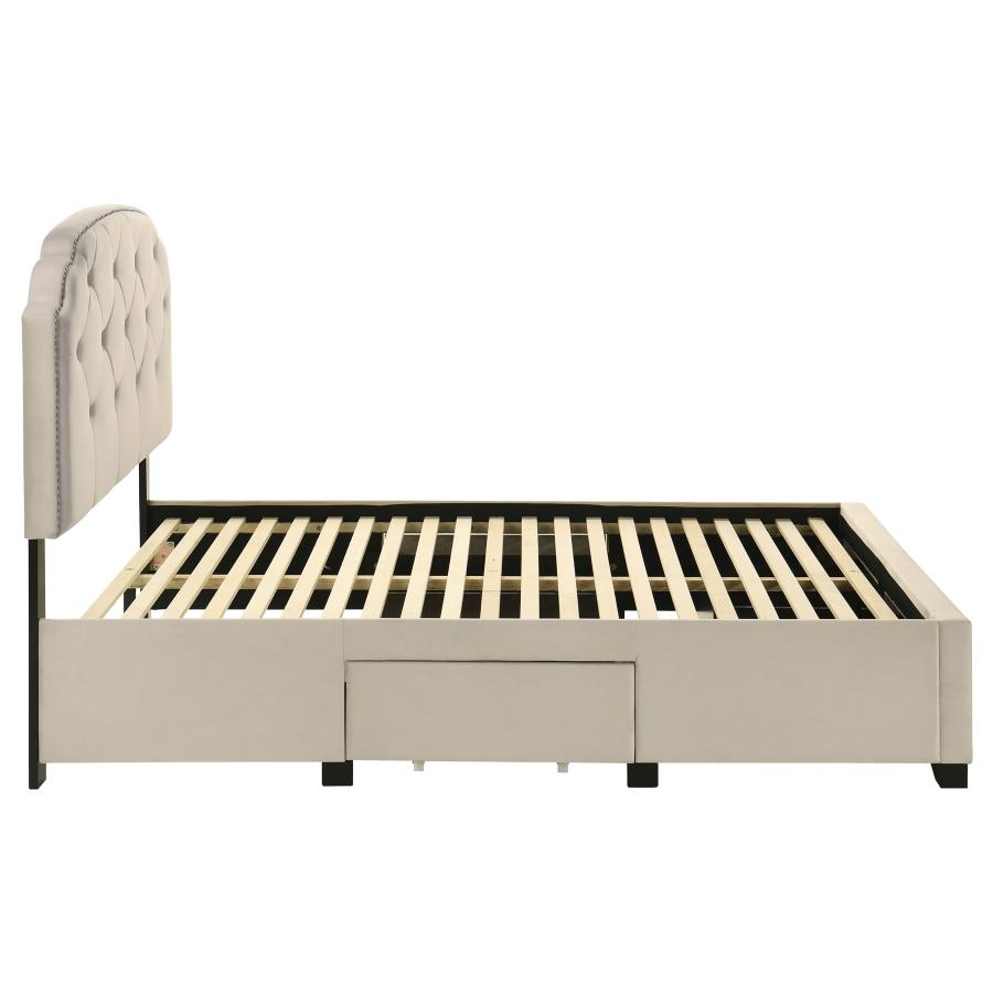 Marianna 4-drawer Upholstered Full Storage Bed Cream