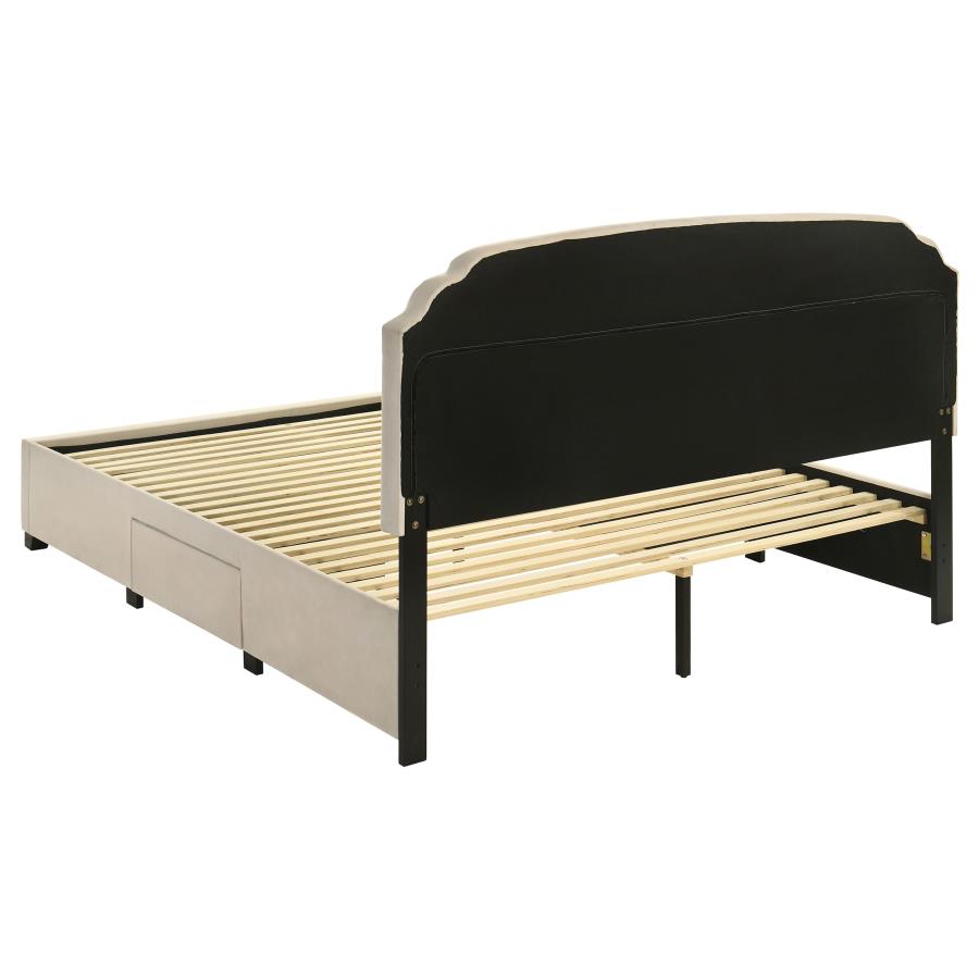 Marianna 4-drawer Upholstered Eastern King Storage Bed Cream