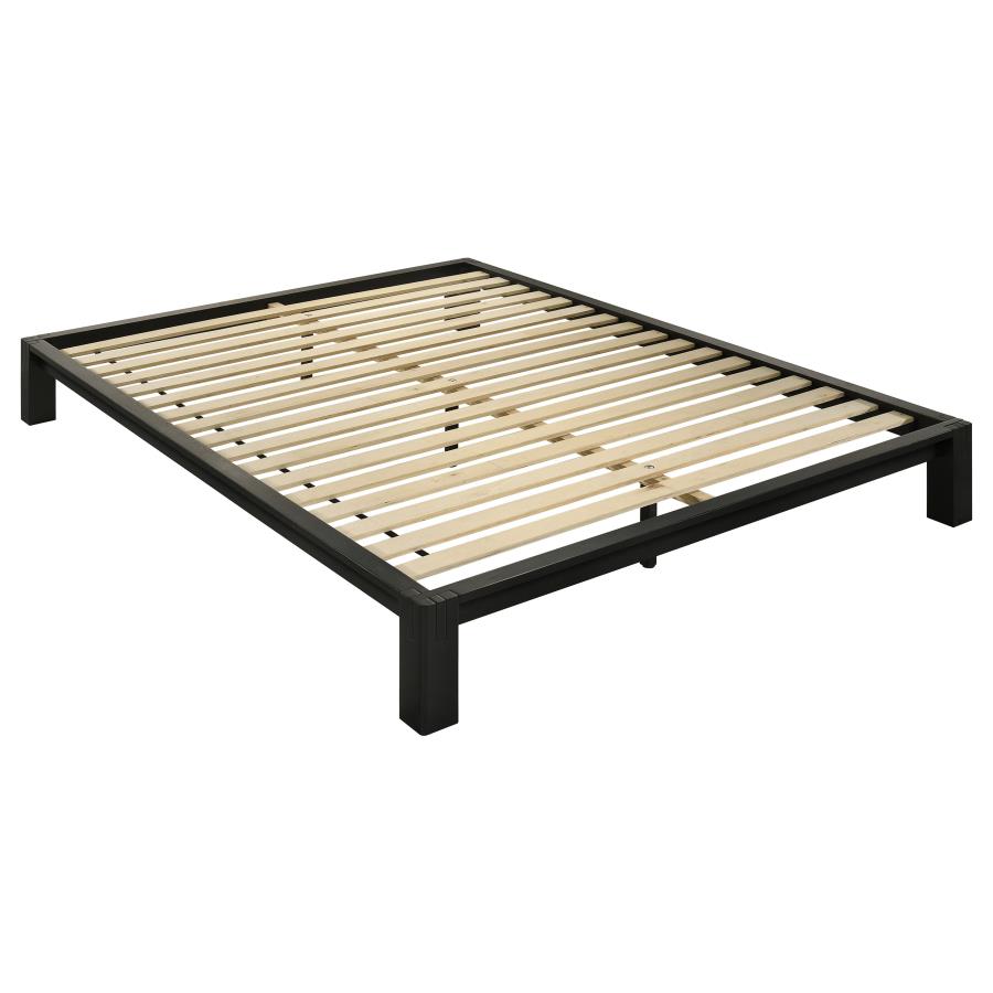 Gislen Eastern King Easy Assembly Wood Platform Bed Black
