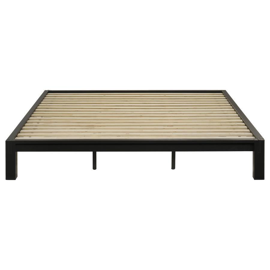 Gislen Eastern King Easy Assembly Wood Platform Bed Black