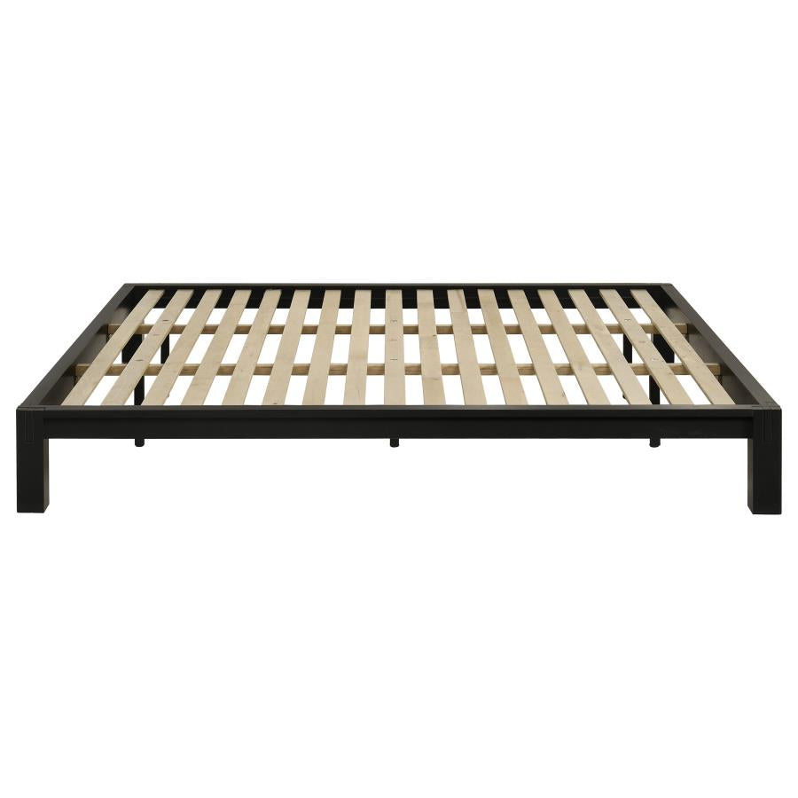 Gislen Eastern King Easy Assembly Wood Platform Bed Black