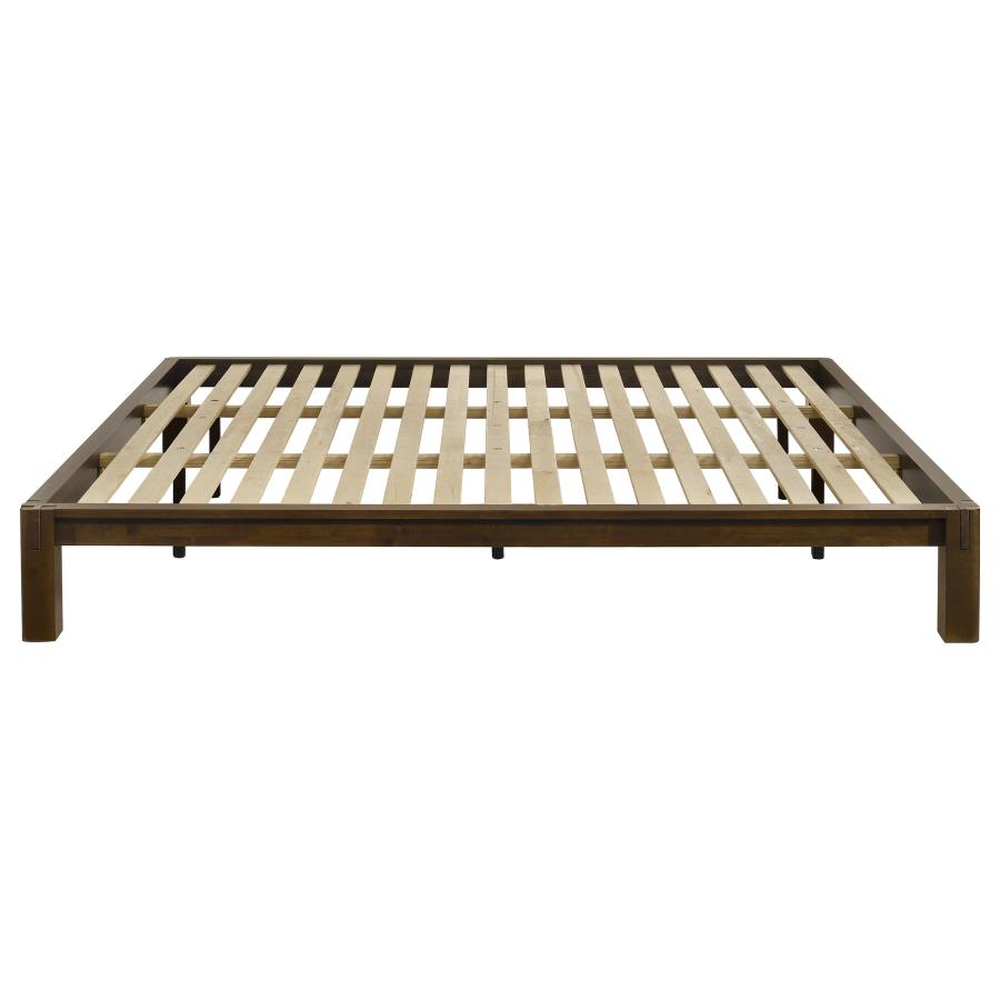 Gislen Eastern King Easy Assembly Wood Platform Bed Walnut