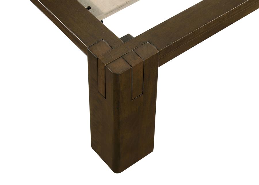 Gislen Eastern King Easy Assembly Wood Platform Bed Walnut