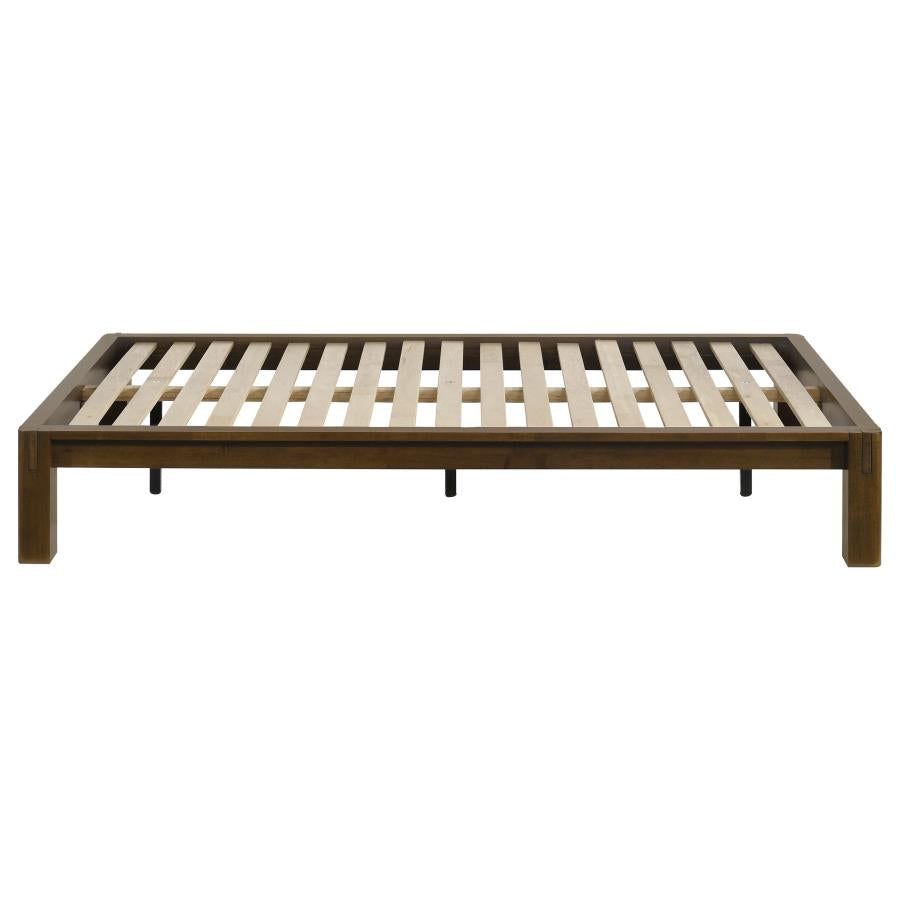 Gislen Twin Easy Assembly Wood Platform Bed Walnut
