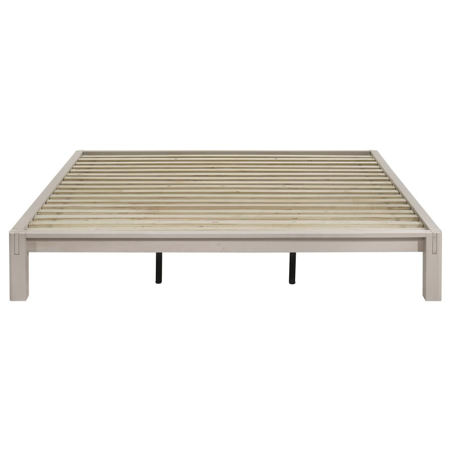 Gislen Eastern King Easy Assembly Wood Platform Bed White