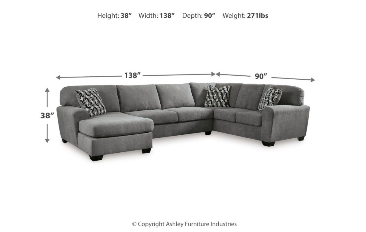 Birkdale Court 3-Piece Sectional with Chaise
