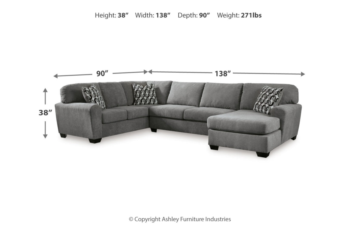Birkdale Court 3-Piece Sectional with Chaise