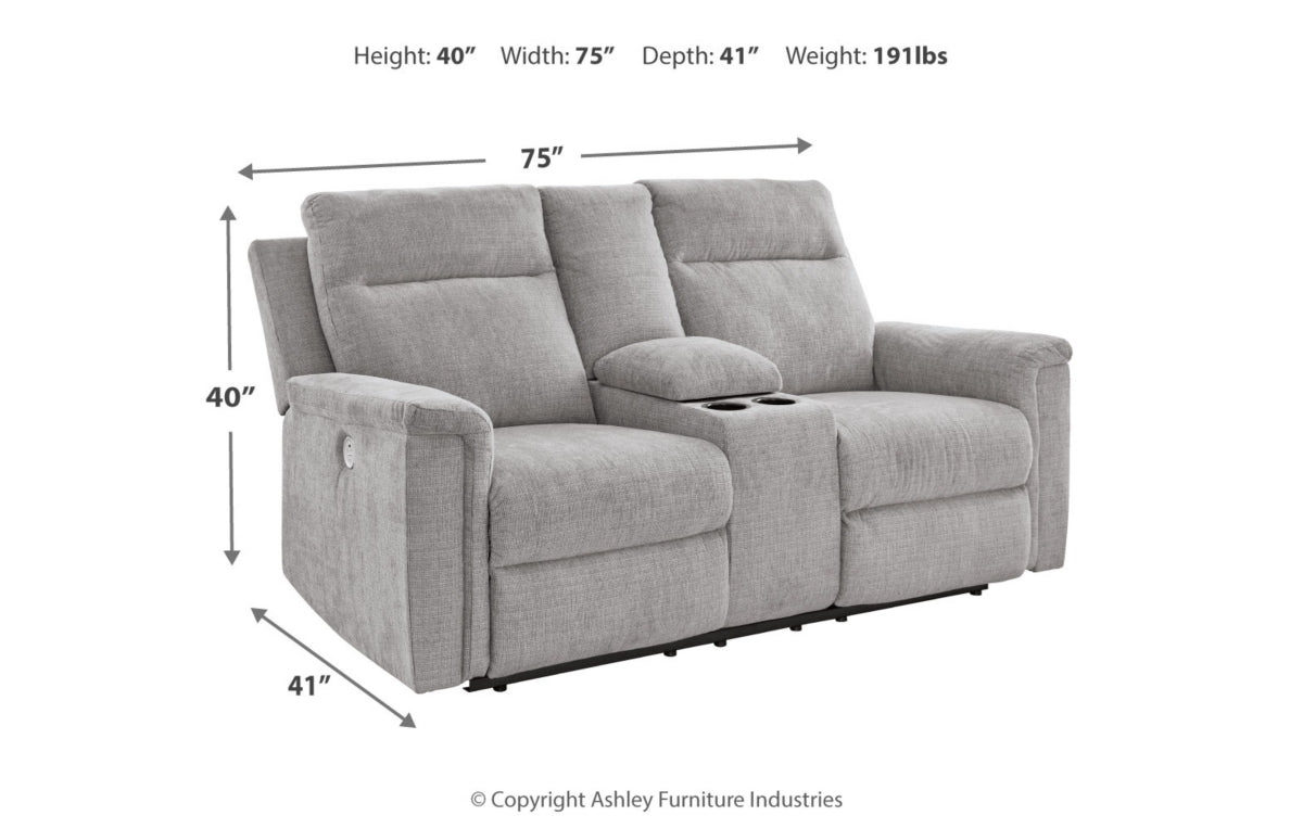 Barnsana Power Reclining Loveseat with Console