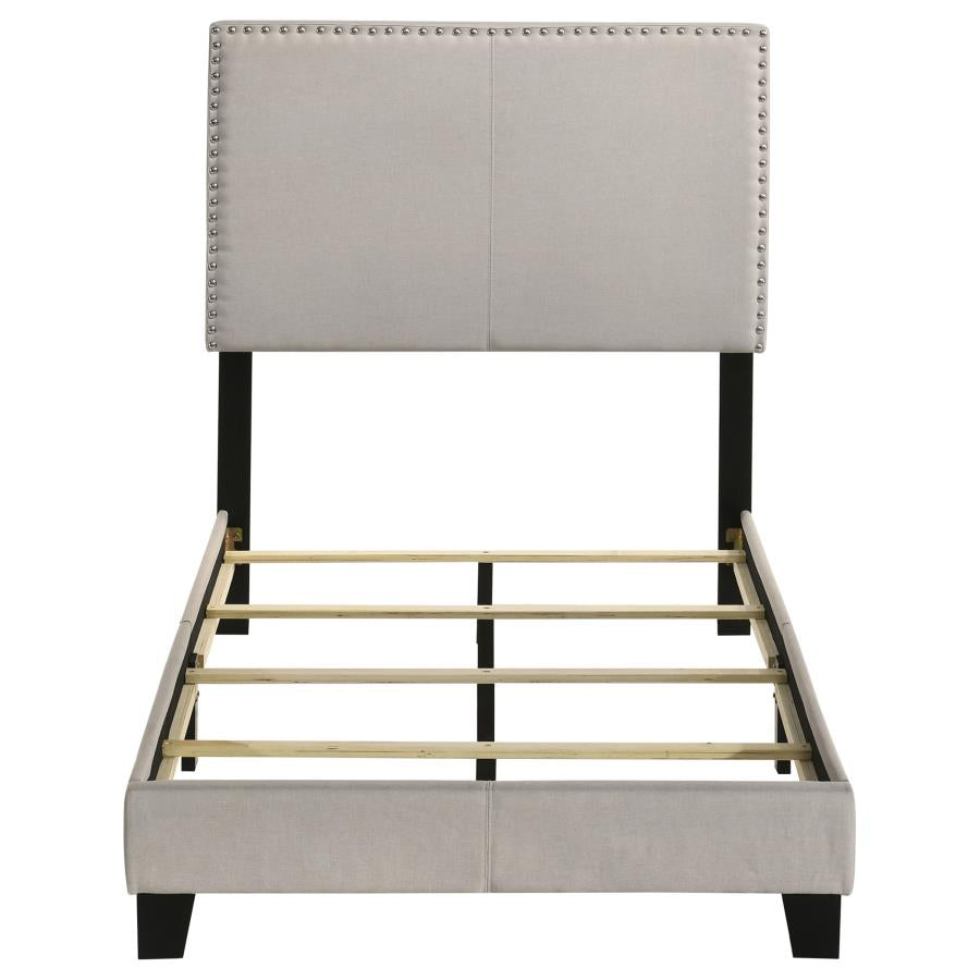 Boyd Upholstered Twin Panel Bed Ivory